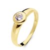 Zlatý prsten se zirkonem kulatý Lucie