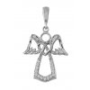 Zlatý přívěsek z bílého zlata anděl se zirkony