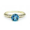 Zlatý prsten blue topaz Aqua