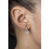 Diamantové náušnice s bílým topazem 6/0,02ct