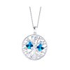3876 4 stribrny privesek tree of life strom zivota motyli s kristalem preciosa modry