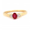 Zlatý prsten s rubínem a diamanty 0454