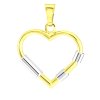 Zlatý přívěsek srdíčko s bílým zlatem