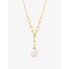 6795 stribrny nahrdelnik pearl heart s ricni perlou preciosa pozlaceny