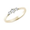 Zlatý prsten 3 diamanty 0,18ct