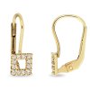 Zlaté náušnice se zirkony kostičky
