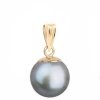 Zlatý přívěs s šedou tahitskou perlou