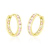Zlaté náušnice kruhy celokamenové 15mm