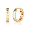 Zlaté náušnice kruhy se 6 zirkony