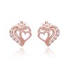 Zlaté náušnice srdíčka se zirkony