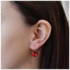 25706 5 25706 1 stribrne nausnice visaci s krystaly swarovski cervene kulate 31106 3