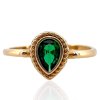 Zlatý prsten kapka smaragd/rubín 2 varianty