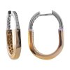 Zlaté náušnice kruhy dvoubarevné se zirkony