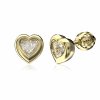 Zlaté náušnice se zirkonem ve tvaru srdce