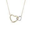 Náhrdelník pohyblivá srdce ze žlutého a bílého zlata