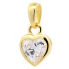 Zlatý přívěsek kamenové srdce drobné