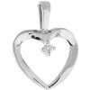 Jemný přívěsek srdce s diamantem