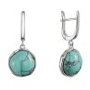Stříbrné visací náušnice s tyrkysem