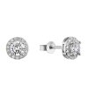 Stříbrné náušnice kulaté s Moissanity 1ct