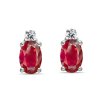 Drobné náušnice z bílého zlata s Rubíny a diamanty