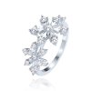 MINET Stříbrný prsten sněhová vločka s bílými zirkony