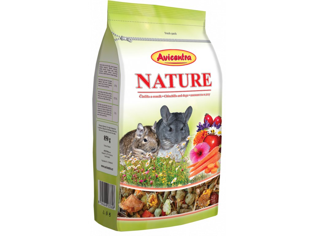 Avicentra Nature Premium činčila+osmák 850 g