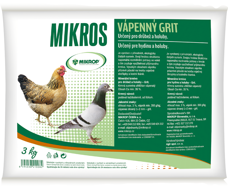 Mikrop/Mikros VPC GB vápenný grit - 3 kg