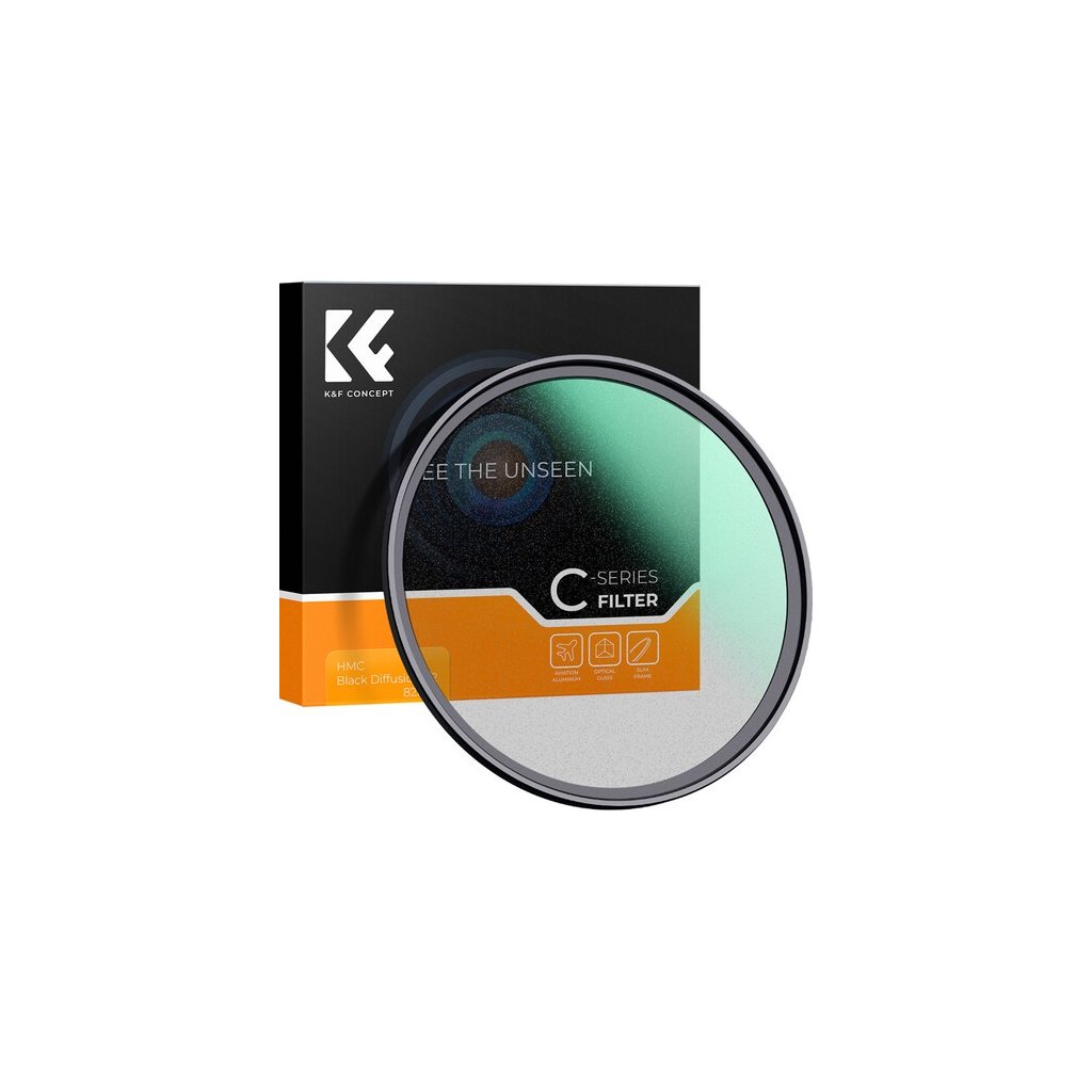 K&F 62MM C Series Black Mist Filter 1/2, Ultra-thin multilayer Green Coating K&F Concept