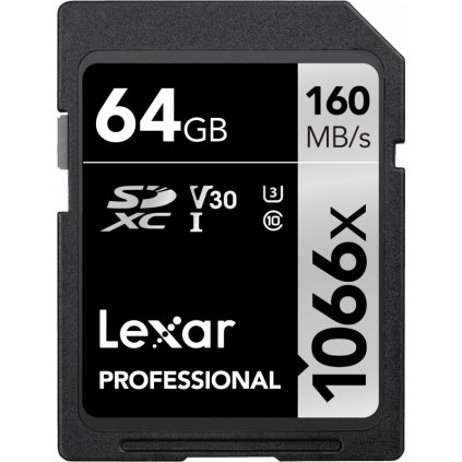 Lexar SDXC Pro 1066x U3 UHS-I R160/W70 (V30) 64GB
