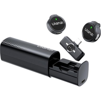 ulanzi a21 wireless microphone set w case usb c black