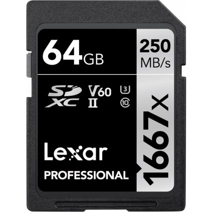 Lexar SDXC Pro 1667X UHS-II U3 R250/W120 (V60) 64GB