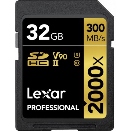 Lexar SDHC Pro 2000X UHS-II U3 R300/W260 (V90) 32GB