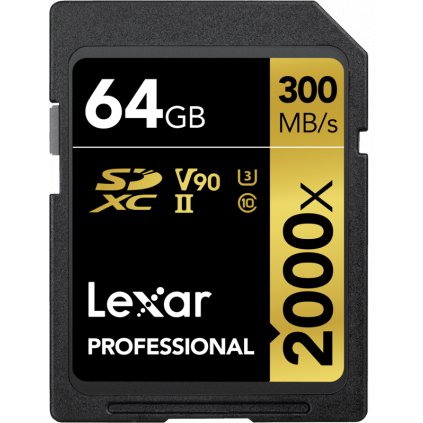 Lexar SDXC Pro 2000X UHS-II U3 R300/W260 (V90) 64GB