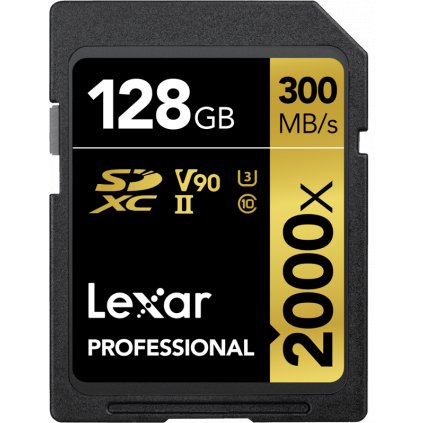 Lexar SDXC Pro 2000X UHS-II U3 R300/W260 (V90) 128GB