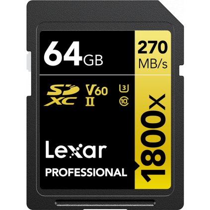 Lexar SDXC Pro 1800x U3 UHS-II R280/W210 (V60) 64GB