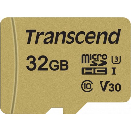 Transcend Gold 500S microSD w/adp (V30) R95/W60 32GB