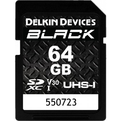 Delkin SDXC BLACK Rugged UHS-I R90/W90 (V30) 64GB