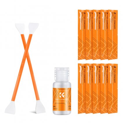 10Pcs Double-Headed Cleaning Stick + 20ML Cleaning Solution, CMOS APS-C Frame 16mm Cleaning Cloth Sticks Set K&F Concept