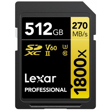 Lexar SDXC Pro 1800x U3 UHS-II R280/W210 (V60) 512GB