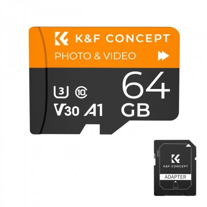 64GB micro SD card U3/V30/A1 with adapter memory card K&F Concept