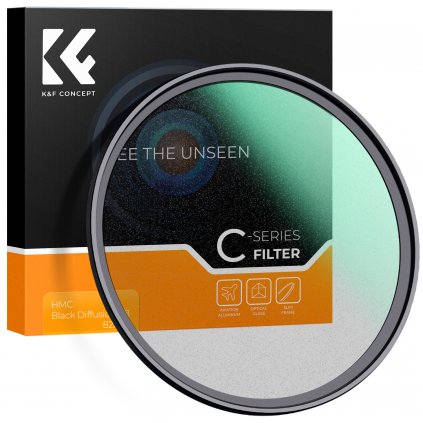 K&F 77MM C Series Black Mist Filter 1/8, Ultra-thin multilayer Green Coating K&F Concept