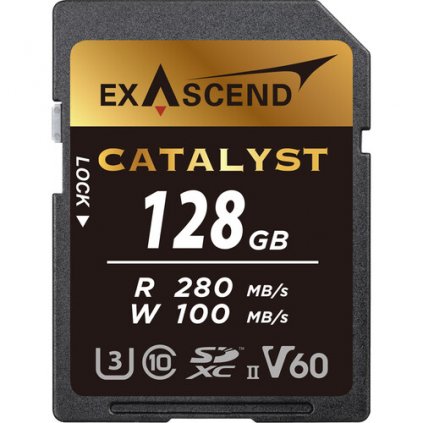 Catalyst UHS-II SD card, V60,128GB Exascend