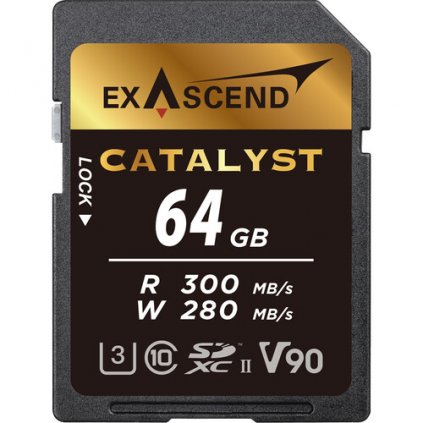 Catalyst UHS-II SD card, V90, 64GB Exascend