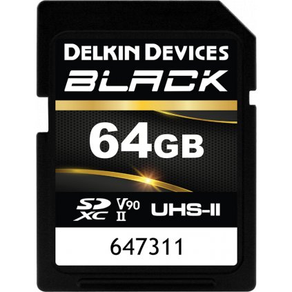 Delkin SDXC BLACK Rugged UHS-II R300/W250 (V90) 64GB (new)