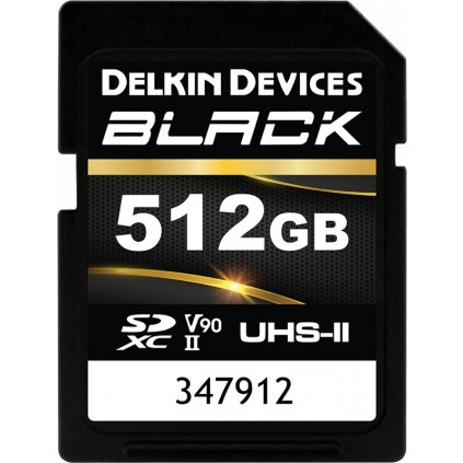Delkin SDXC BLACK Rugged UHS-II R300/W250 (V90) 512GB (new)