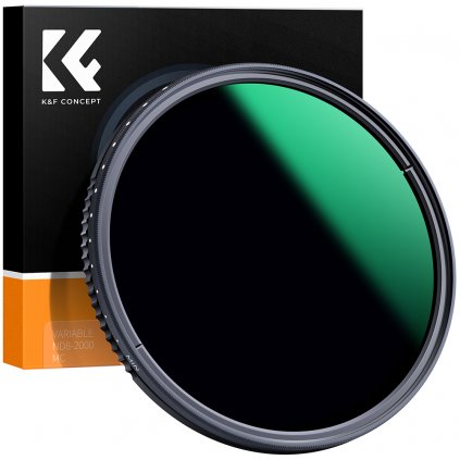 K&F 58MM MV36 Slim Variable/Fader NDX, ND8~ND2000, Waterproof, Anti Scratch, Green Coated K&F Concept