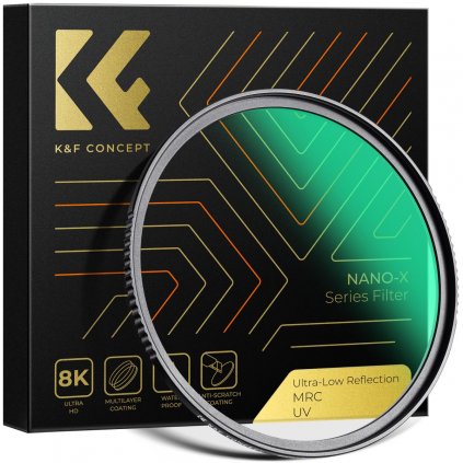 K&F 72MM,NANO-X series ultra-low reflection UV filter,Ultra clear lenses, waterproof, anti-scratch K&F Concept