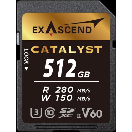 Catalyst UHS-II SD card, V60,512GB Exascend