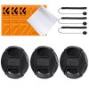 K&F Accessory 9-in-1 set, 62mm Center Pinch Lens Cap with string (unstringing)*3+Vacuum Cleaning C K&F Concept