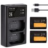 K&F FZ100 2000mAh Digital Camera Dual Battery with Dual Channel Charger, for Sony Camera Charger K&F Concept